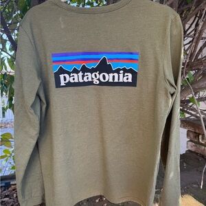 Patagonia W Olive Green Long Sleeve Shirt